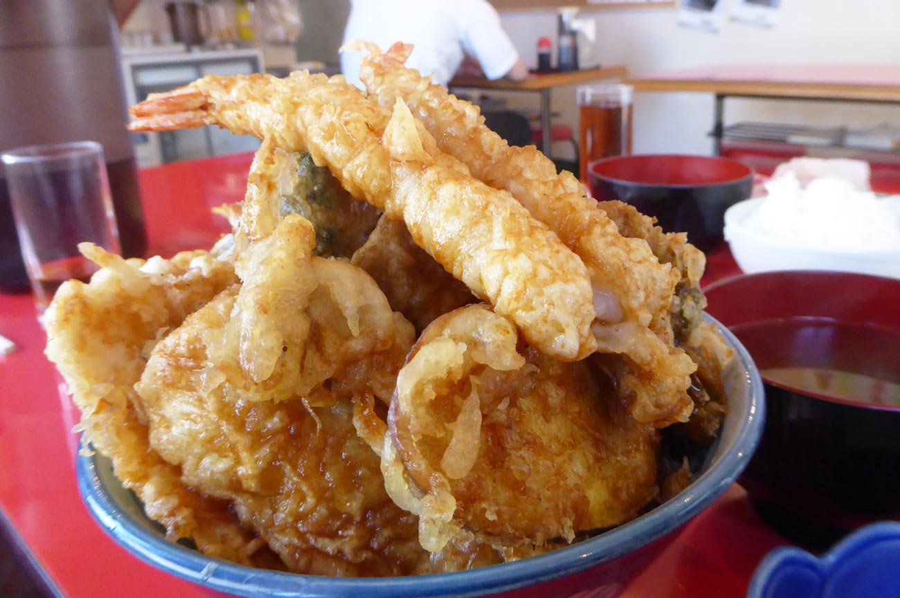 館山食堂の天丼のアップ画像
