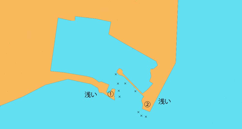 大川港のポイント案内図