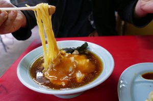 喜楽特製麺のメンのアップ