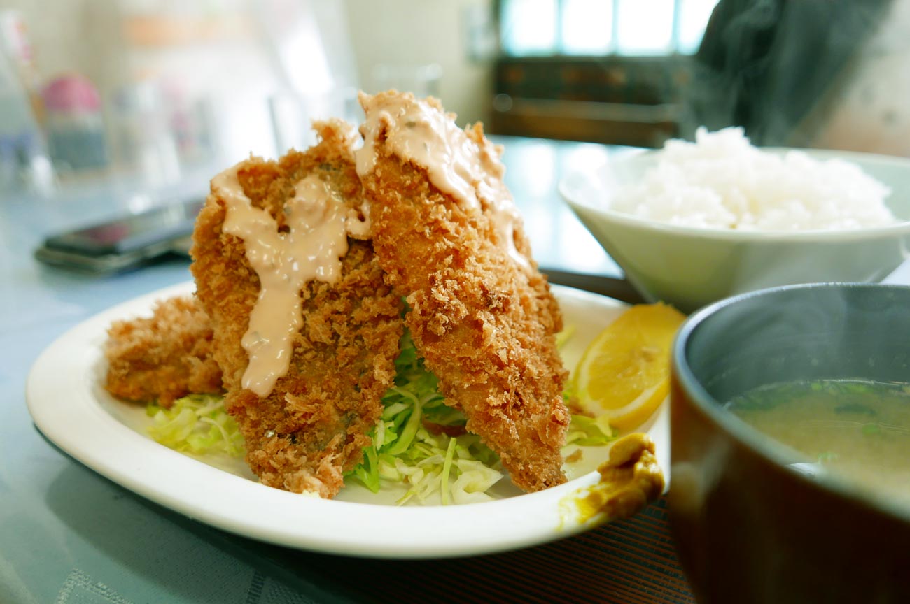 おくむらのアジフライ定食