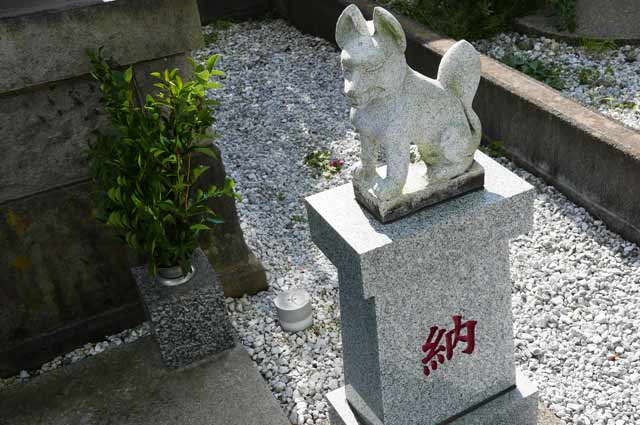 稲荷神社の狛狐（右）