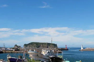 勝山港・浮島・富士山