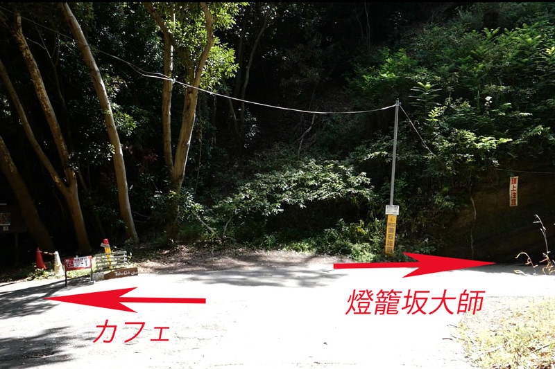 カフェと燈籠坂大師の分岐点