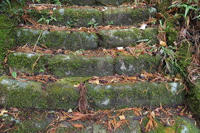 足場の悪い石段