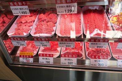 黒毛和牛のコーナー