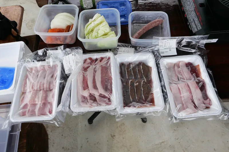 バーベキューの食材