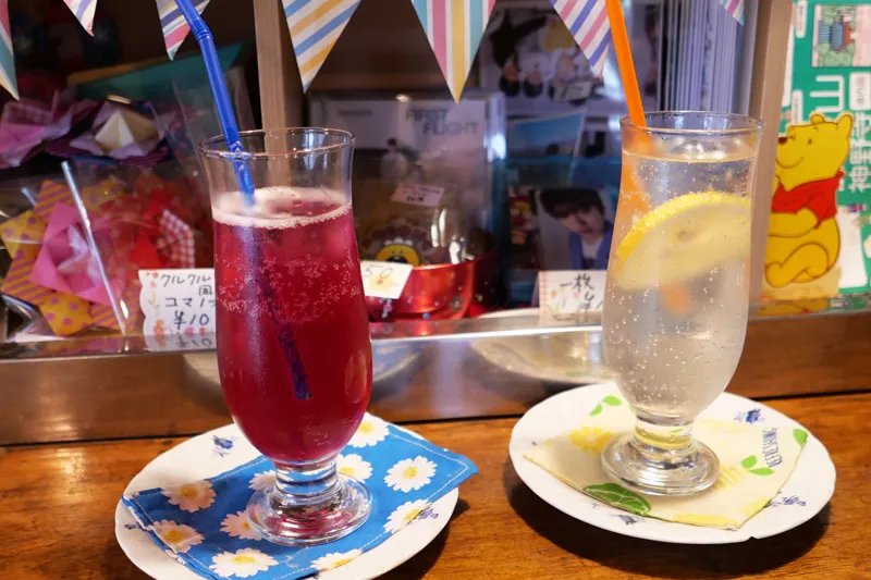 赤しそソーダとレモンスカッシュ