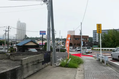 国道128号線の入口のノボリ
