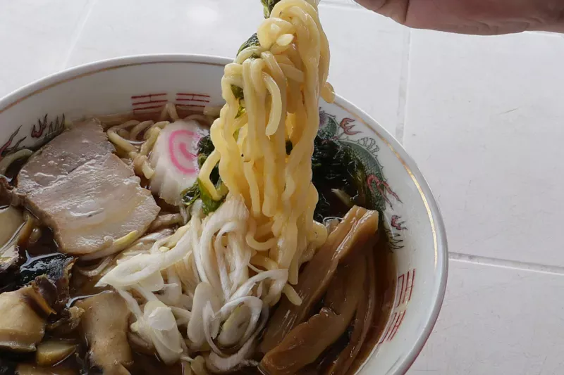 麺のアップ