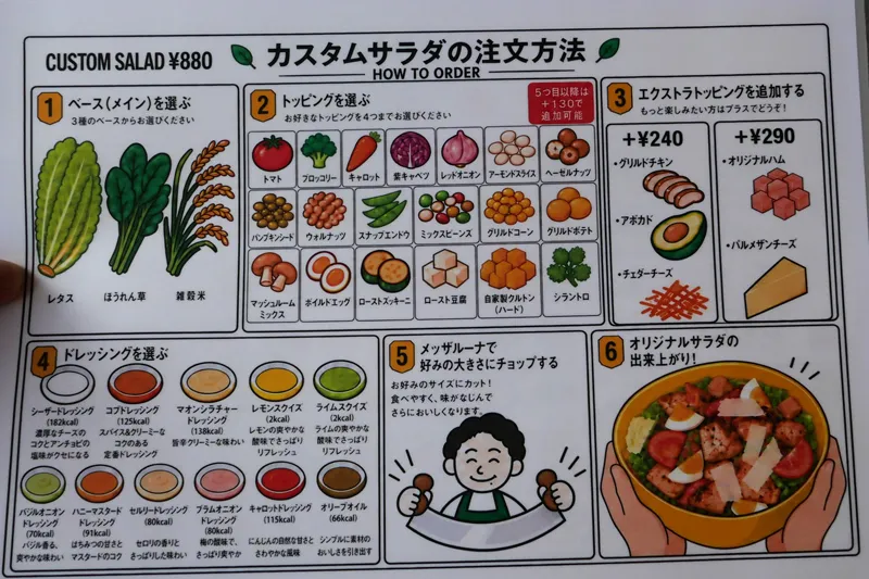 カスタムサラダの注文方法